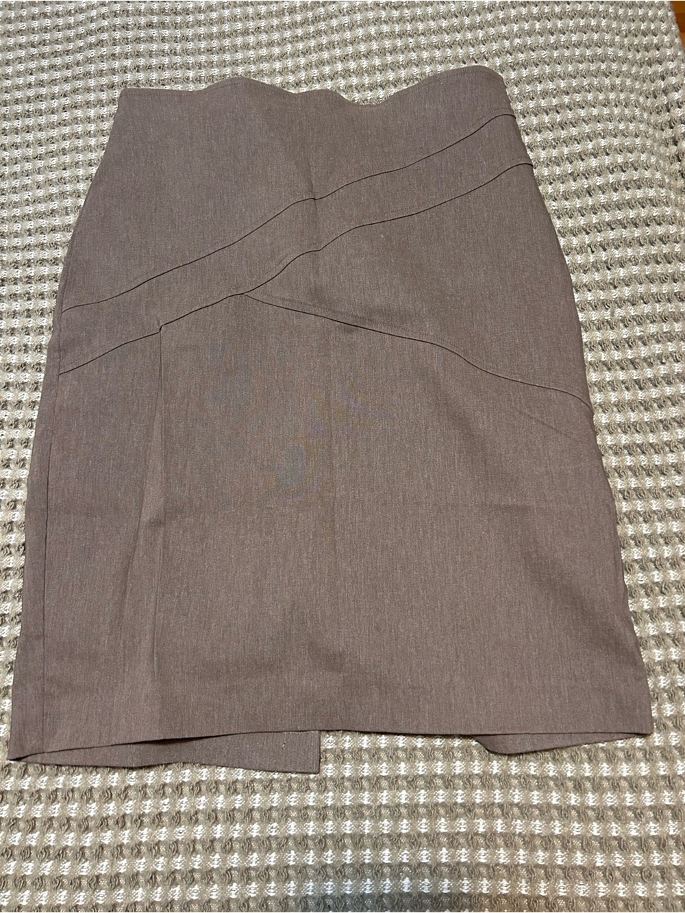 Ricki's Brown Pencil Skirt — Size 8, Asymmetric Seam Detail